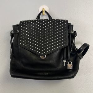 Michael Kors Women's Black Bristol Medium Studded Leather Backpack